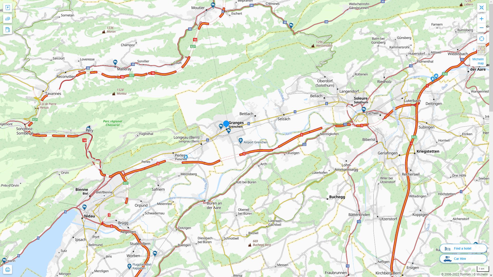 Grenchen Highway and Road Map